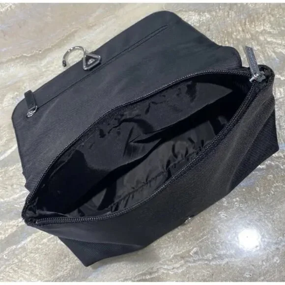 NWT GIORGIO ARMANI Black Fold Over Hangable Toiletry Travel‎ Bag w/ Dust Bag